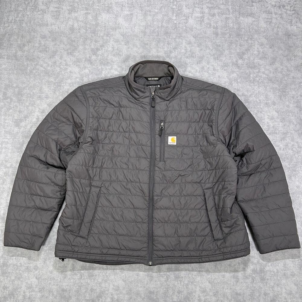 Carhartt Gilliam Jacket 102208 Gray Rain Defender Insulated Mens XXL Quilted